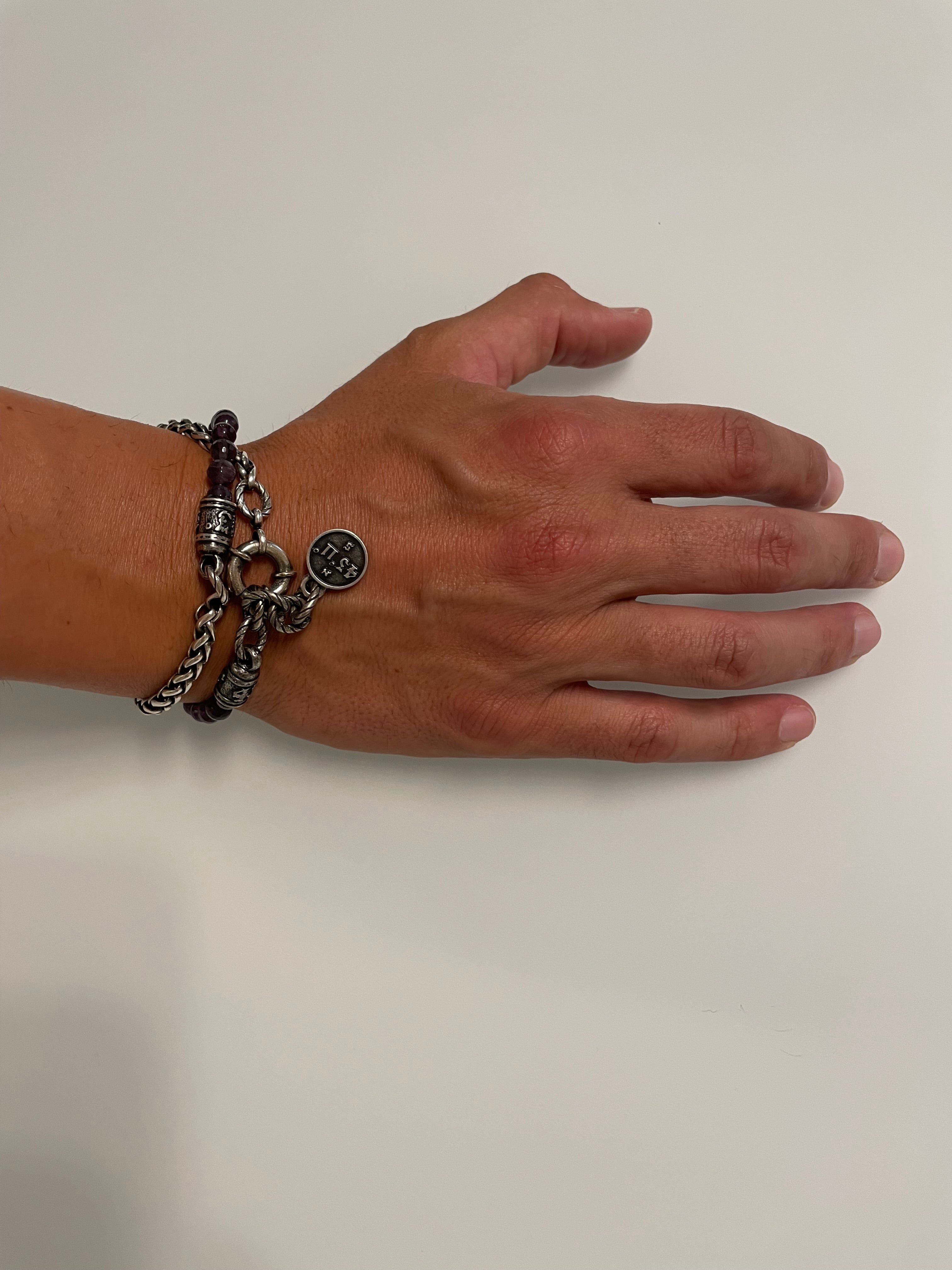 STONE AMETHIST - BRACCIALE PIETRE UNISEX