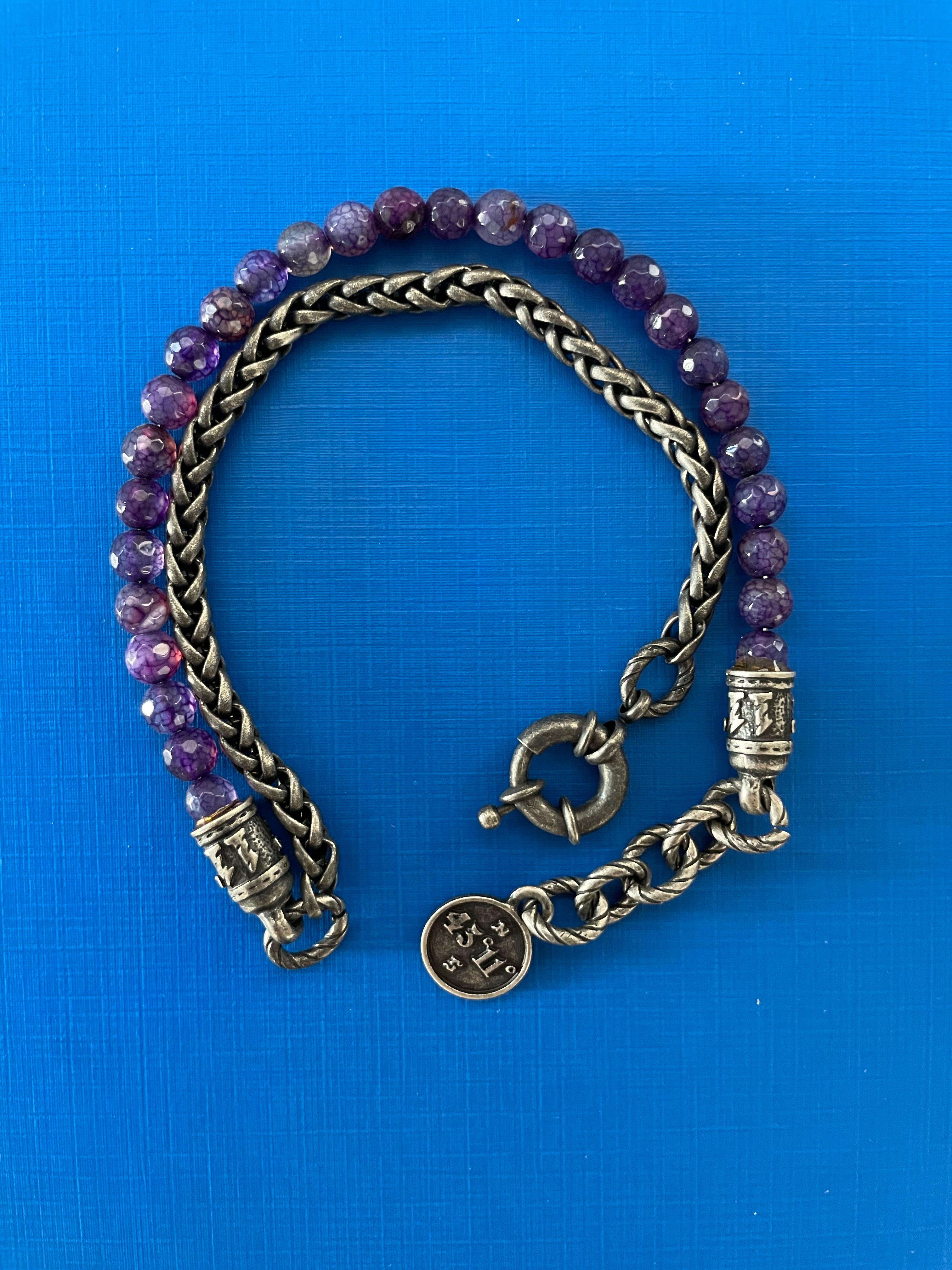 STONE AMETHIST - BRACCIALE PIETRE UNISEX