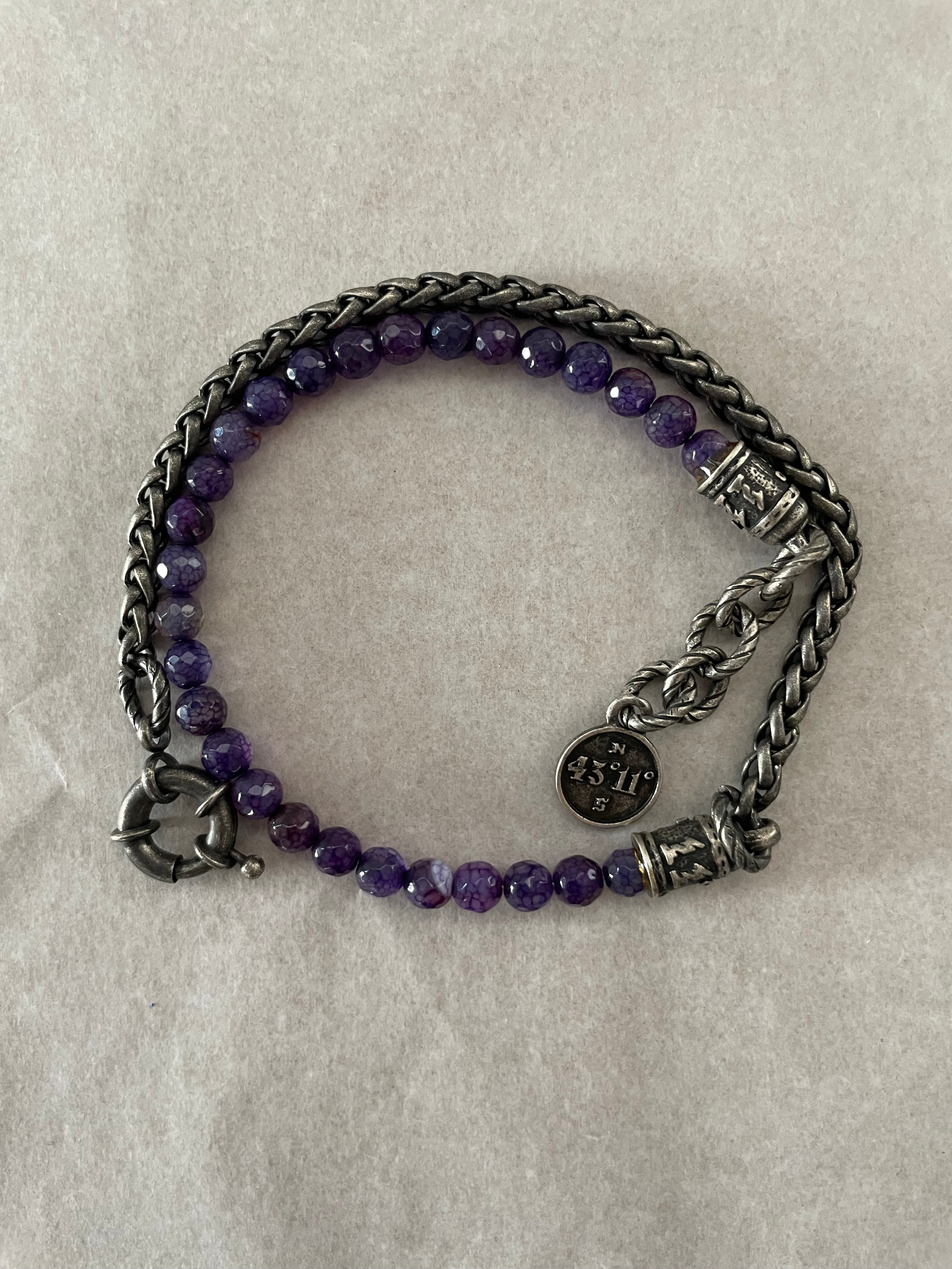 STONE AMETHIST - BRACCIALE PIETRE UNISEX