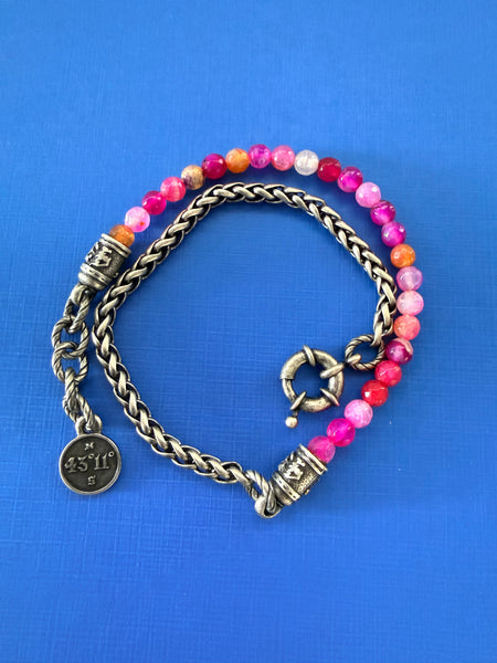 STONE PINK ROSE - BRACCIALE PIETRE UNISEX